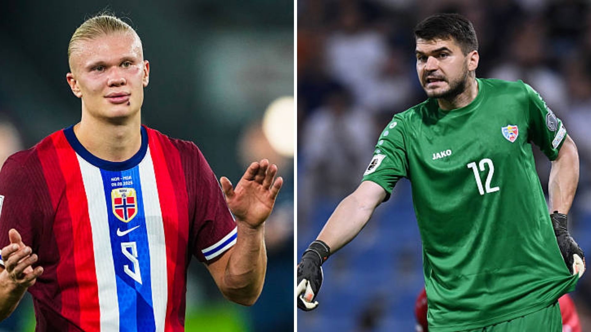 Collage featuring Erling Haaland and Cristian Avram.