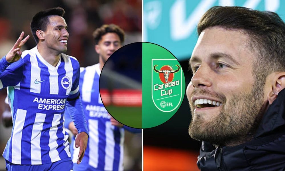 Diego Gomez scores for Fabian Hurzeler's Brighton in Carabao Cup.