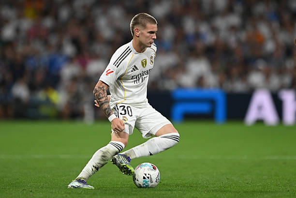 Franco Mastantuono in action for Real Madrid 