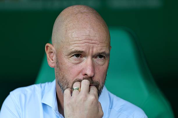 Erik ten Hag looks on during defeat to Werder Bremen
