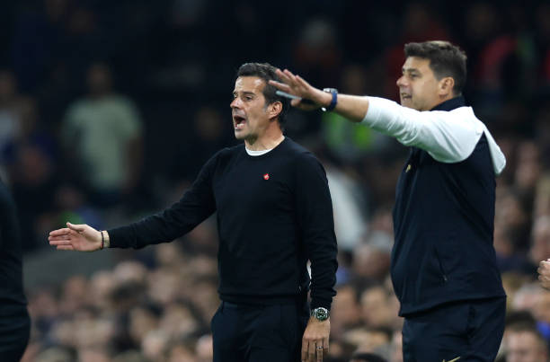 Pochettino and Silva instructing their players.