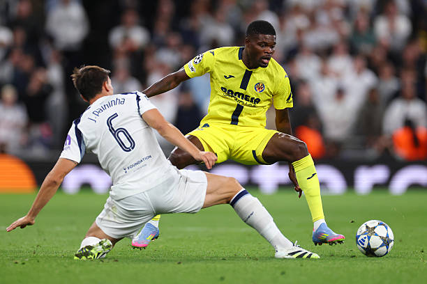Thomas Partey and Joao Palhinha in action.